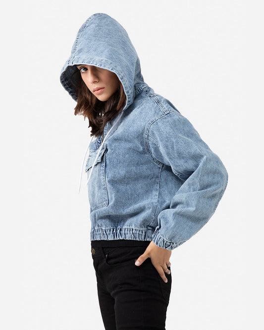 Denim Pouch Pocket Pullover