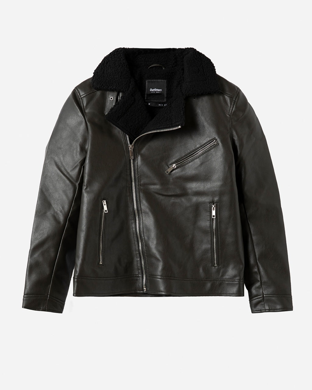 Leather Biker with Fur Lapel