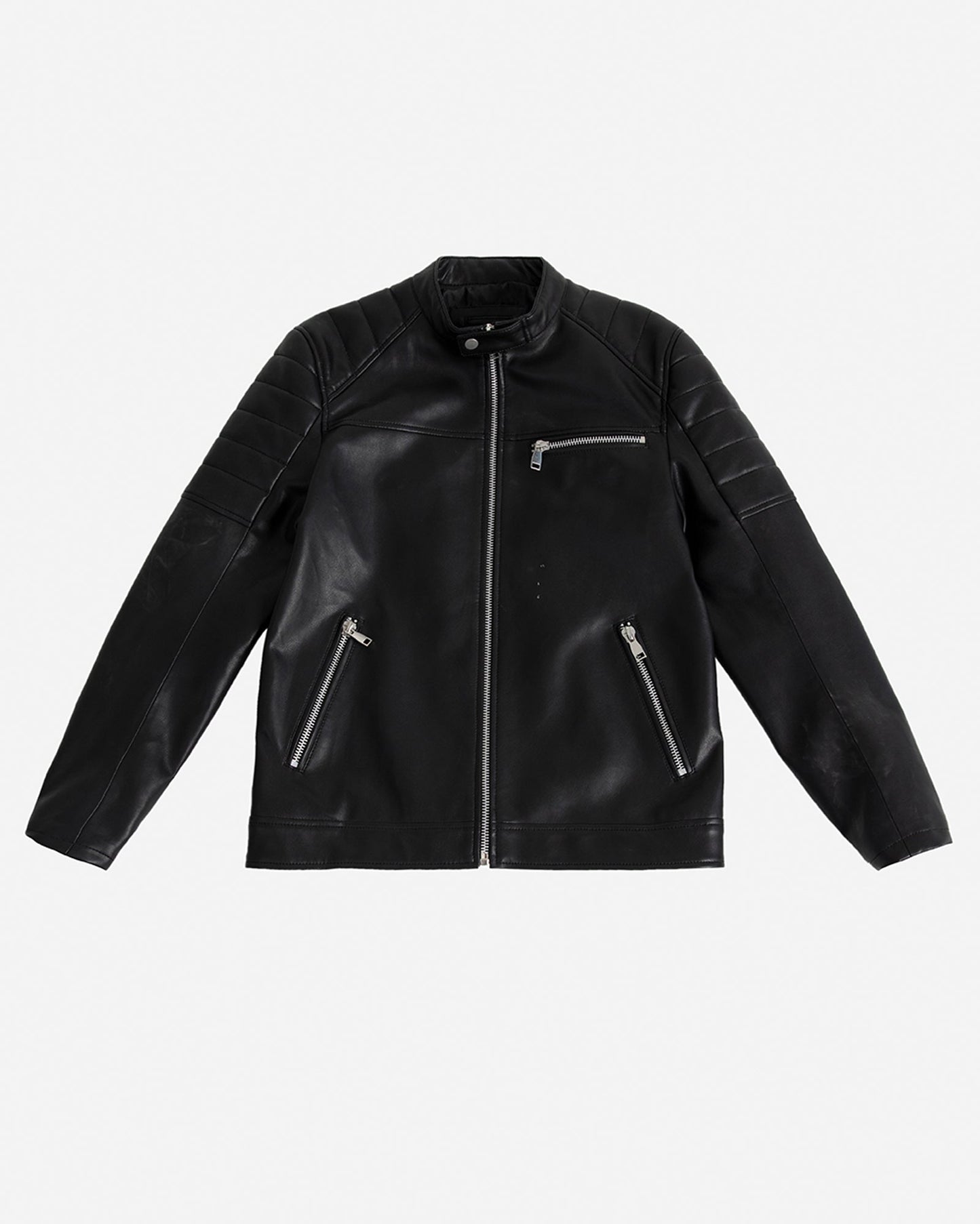 Band Collar Biker with Shoulder Detail