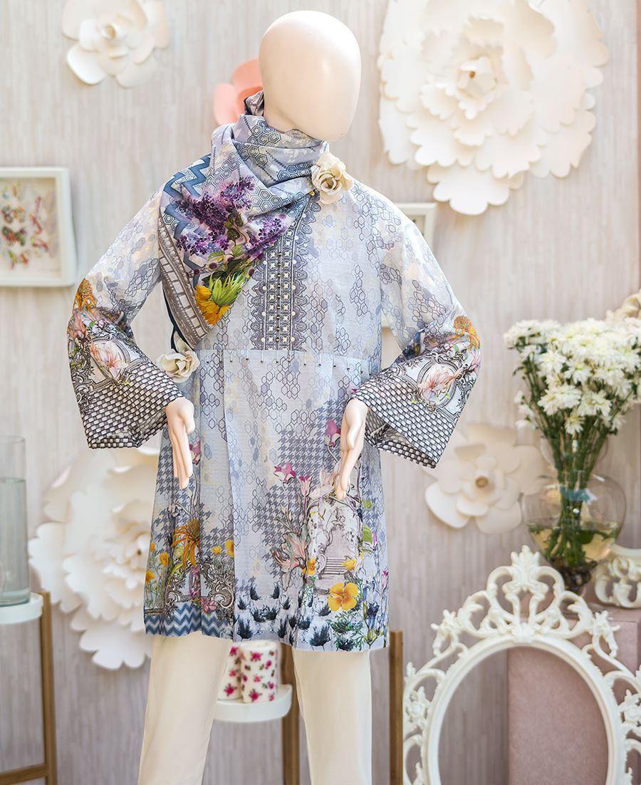 SWARM (UB-1924-SS18-06A) (SHIRT/DUPATTA) - Saya