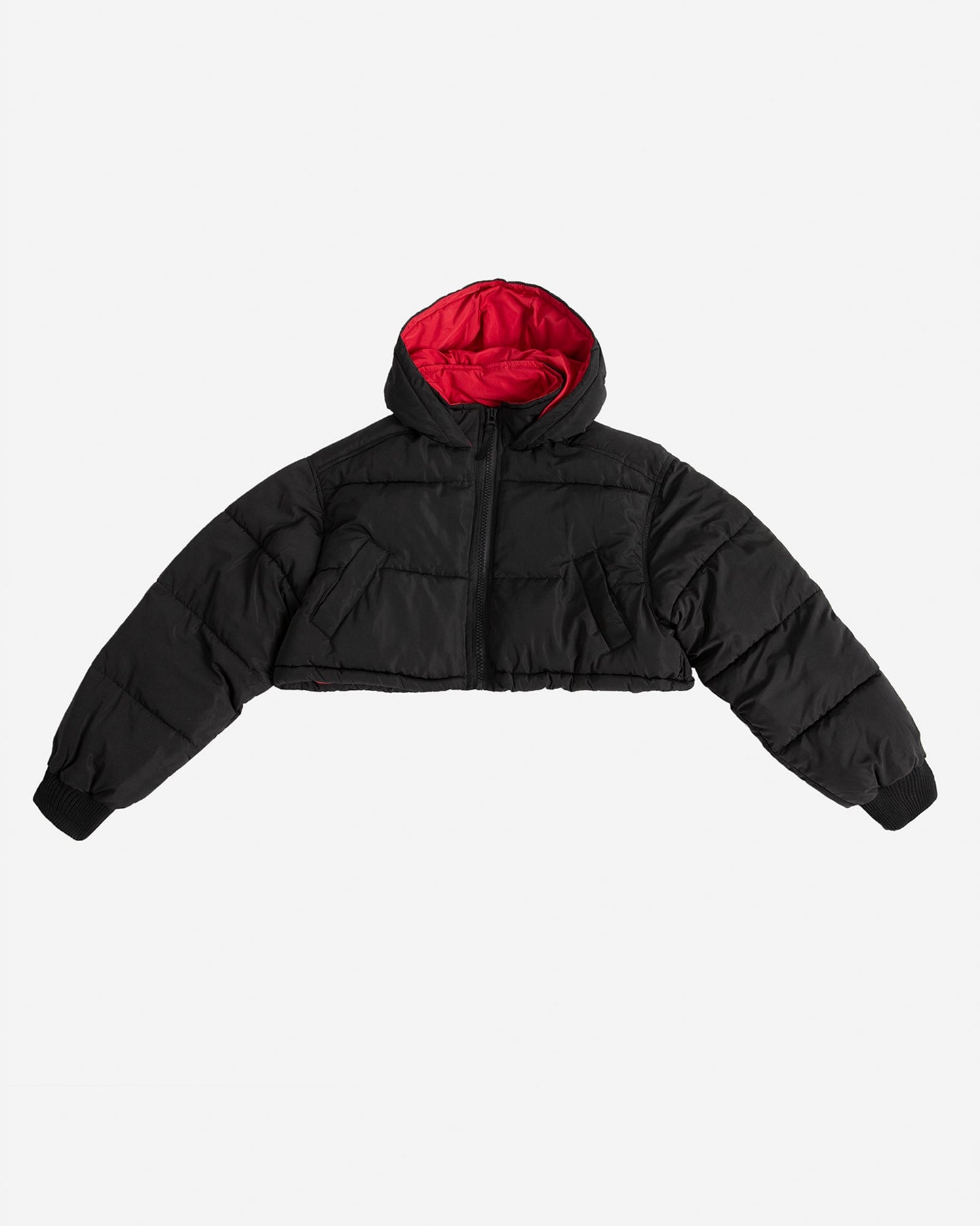 Cropped Puffer Jacket with Hood