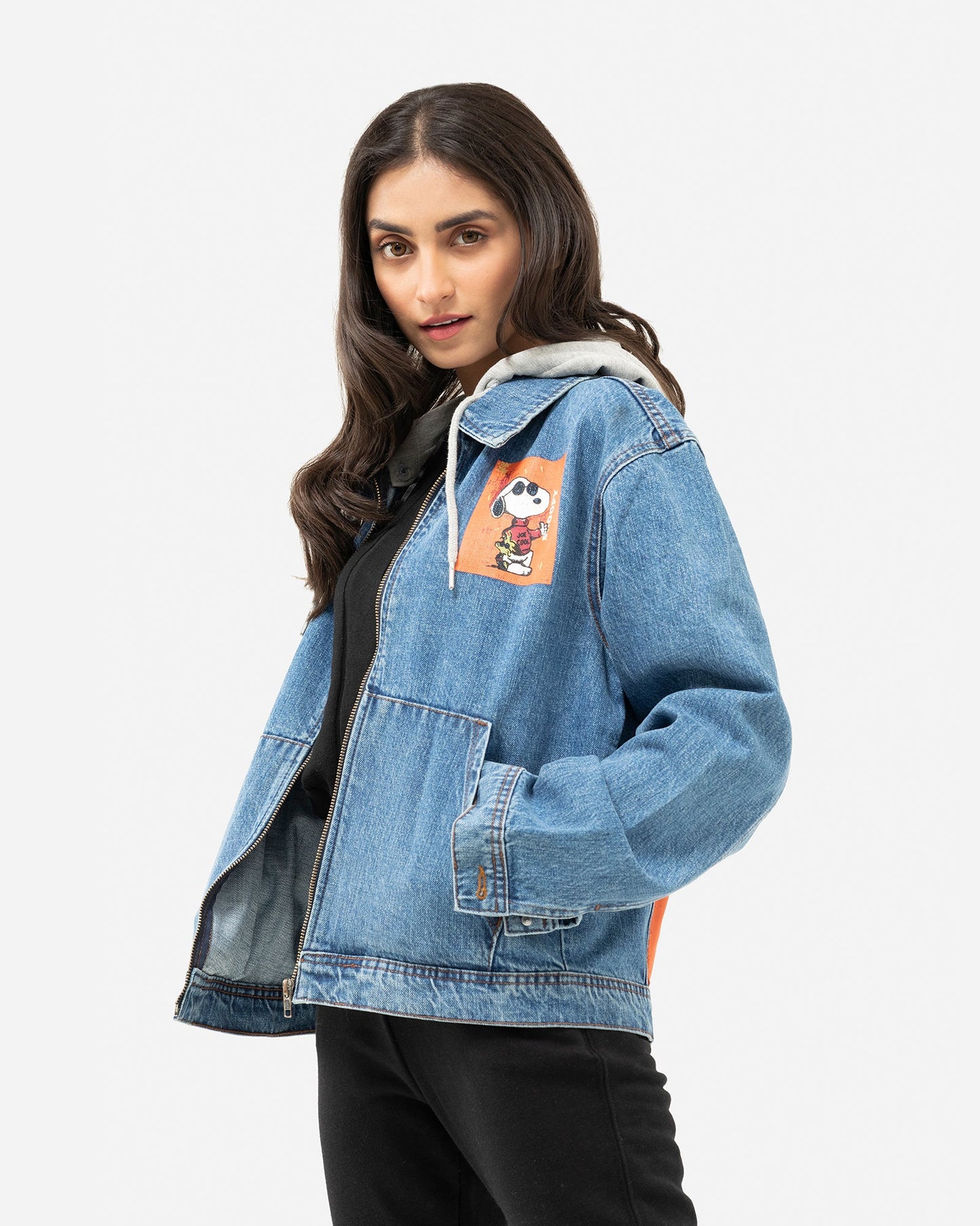 Snoopy Trucker with Jersey Hood