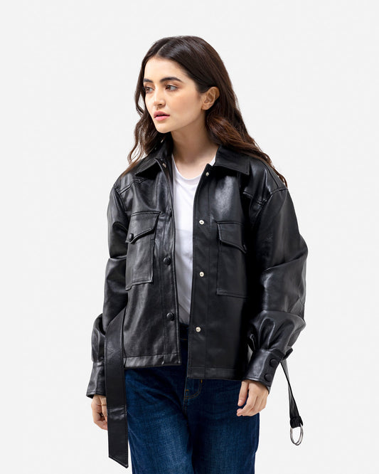 Biker with Poof Sleeves