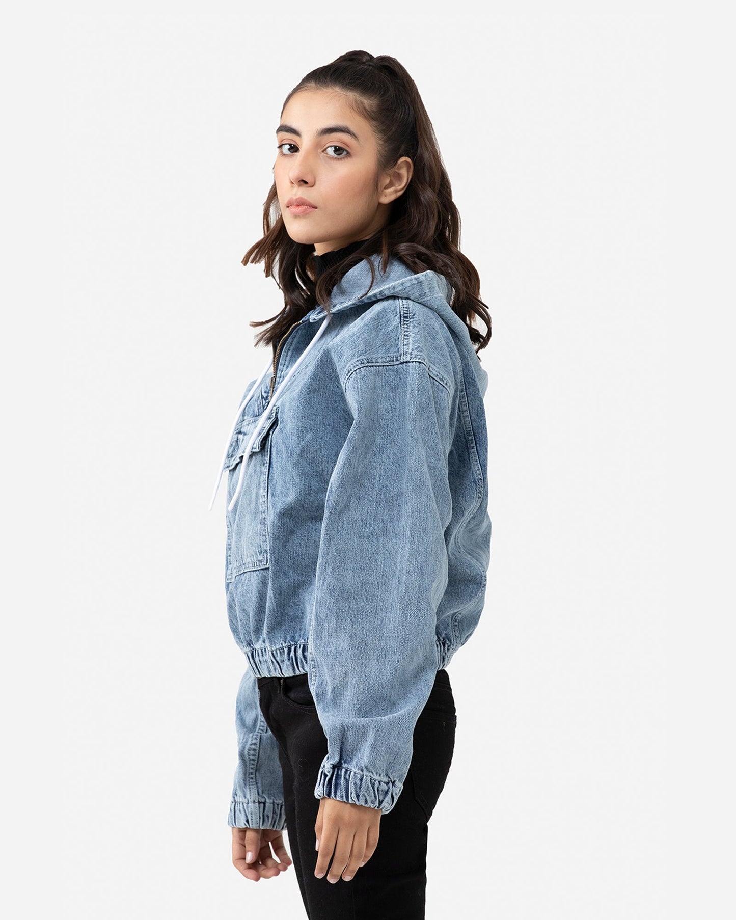 Denim Pouch Pocket Pullover