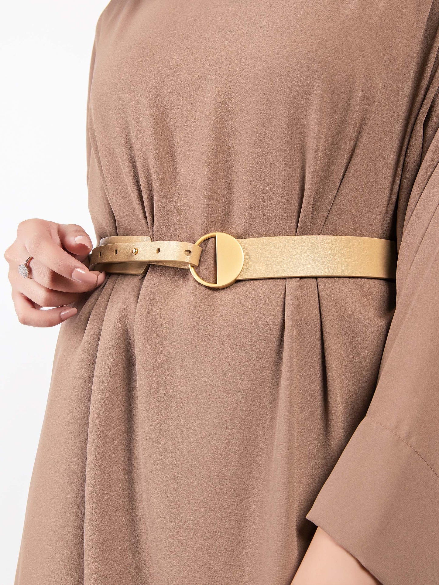 Circular Metallic Logo Belt