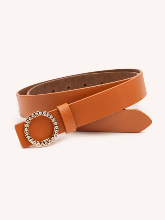 Embellished Metallic Logo Belt