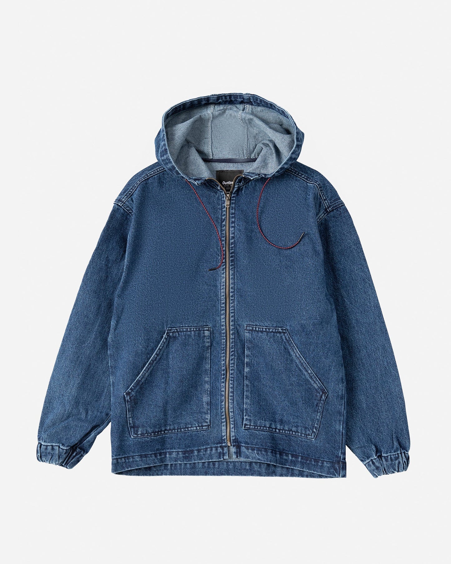 Zipper Denim Hoodie