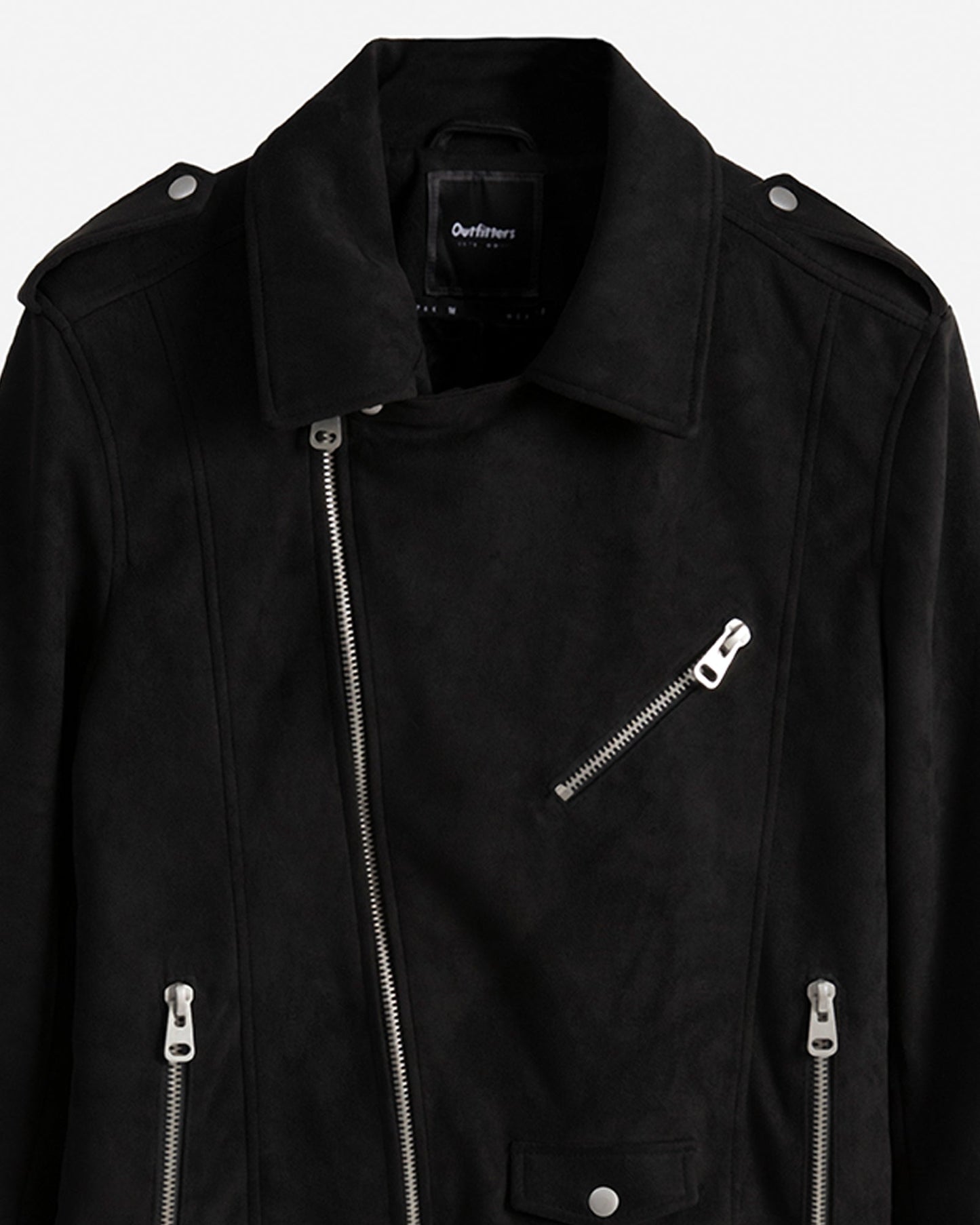 Faux Suede Jacket with Lapel Collar