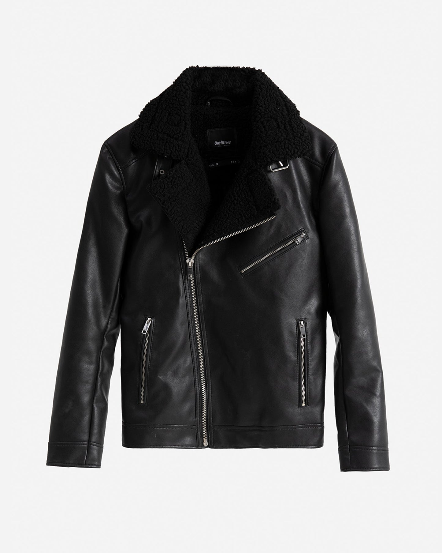 Leather Biker with Fur Lapel