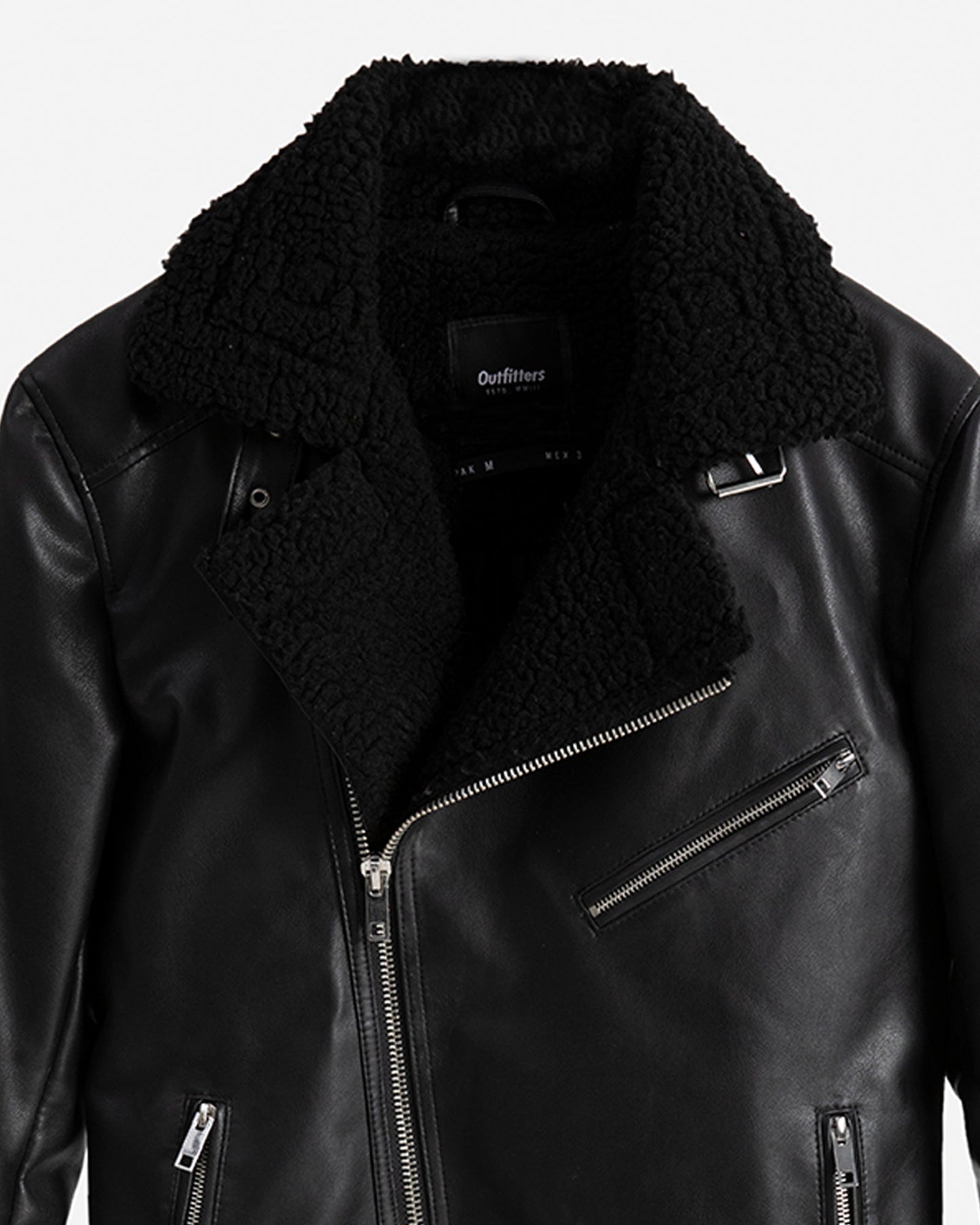 Leather Biker with Fur Lapel