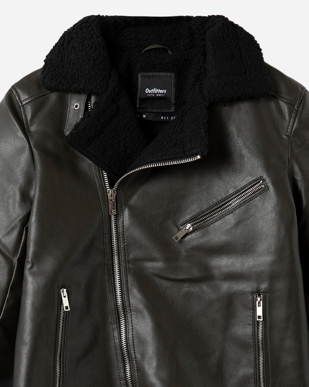 Leather Biker with Fur Lapel