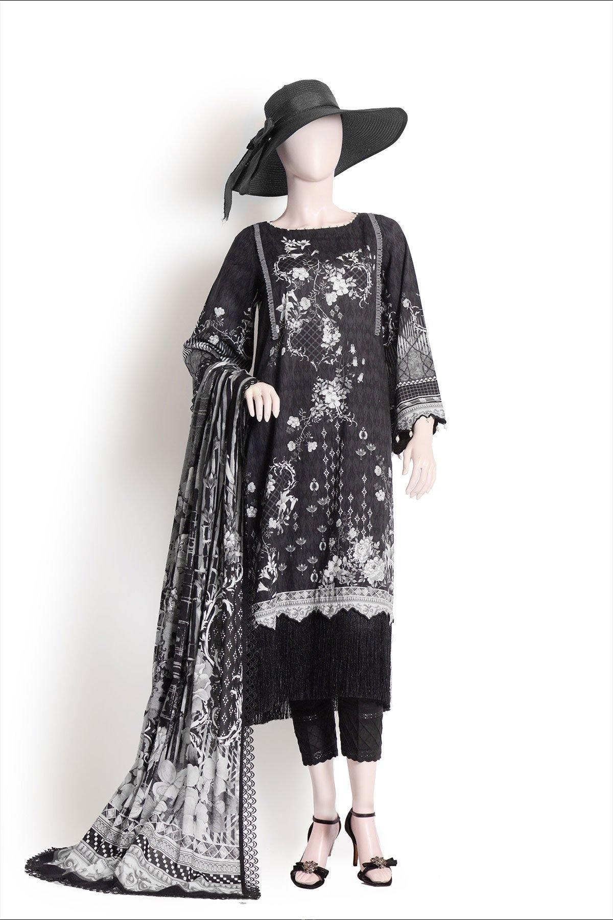 MUTED ILLUSION (UB185-03) (SHIRT/DUPATTA) - Saya