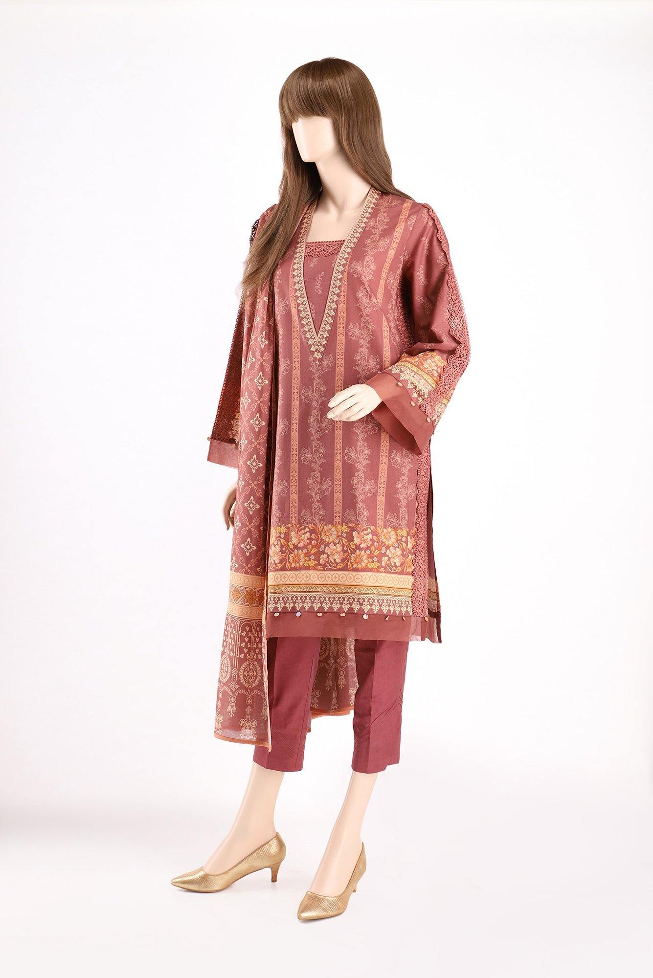 TRICKLED FLORA UP-2016-1A (SHIRT/DUPATTA) - Saya