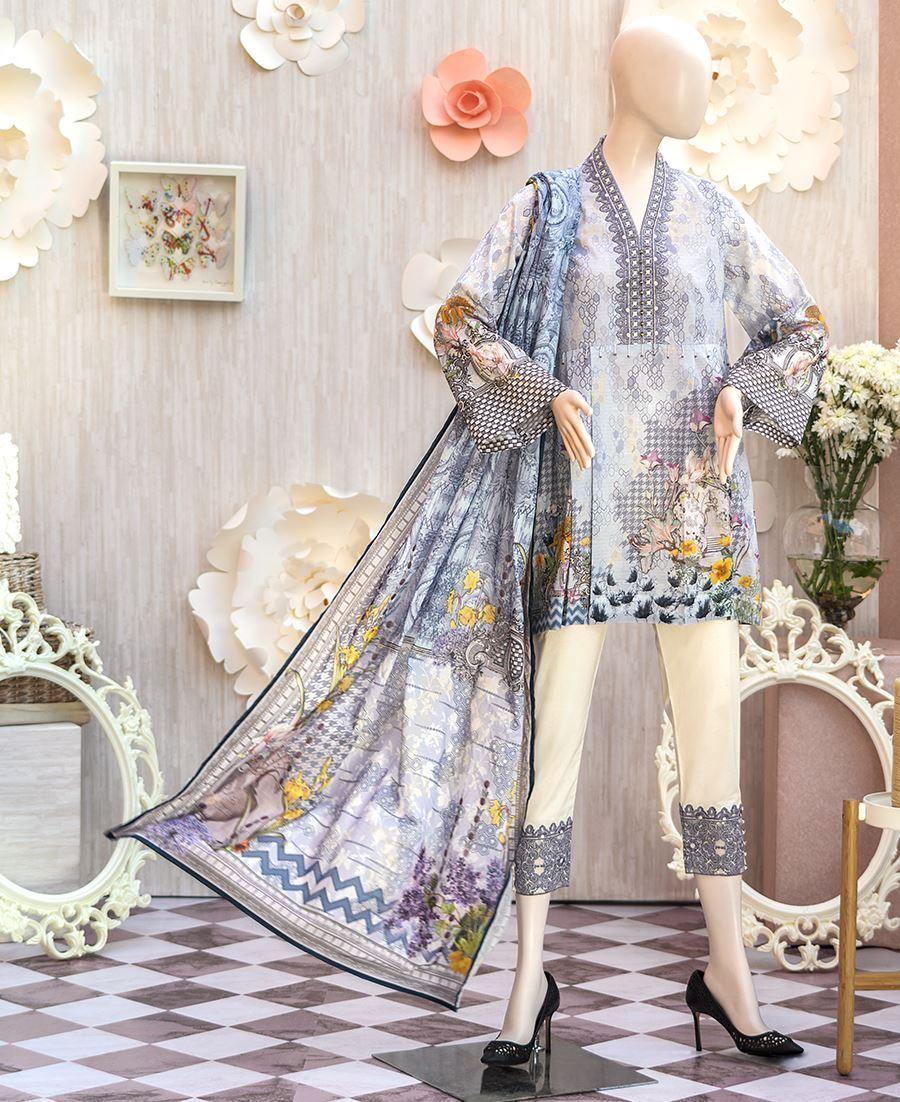 SWARM (UB-1924-SS18-06A) (SHIRT/DUPATTA) - Saya