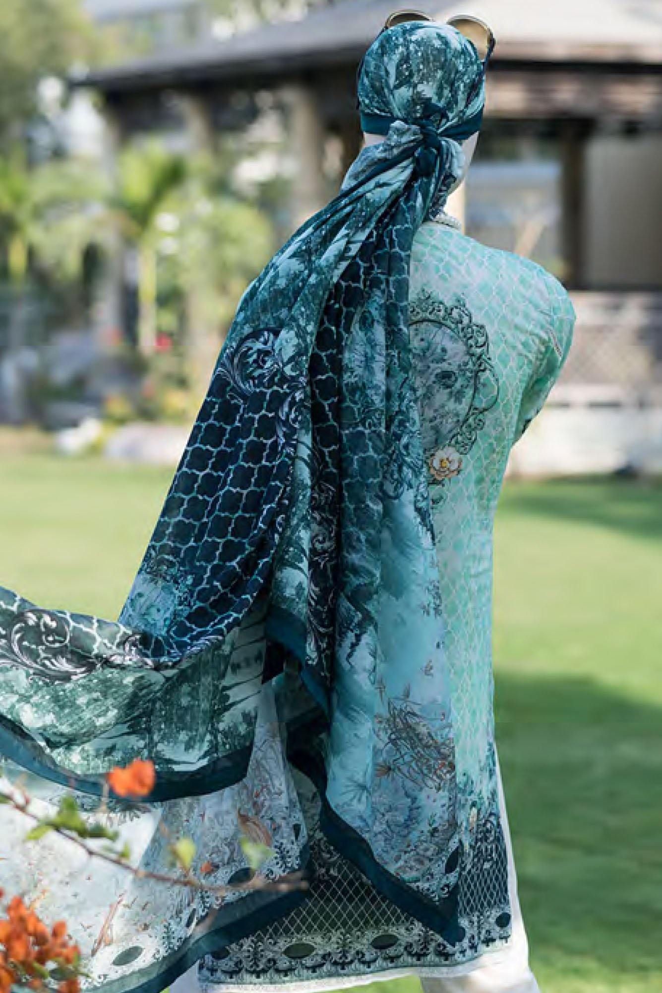MIDNIGHT HUES (UG-1924-SS17-03A) (SHIRT/DUPATTA) - Saya