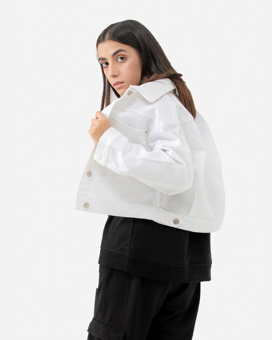 Cropped Trucker with Patch Pockets