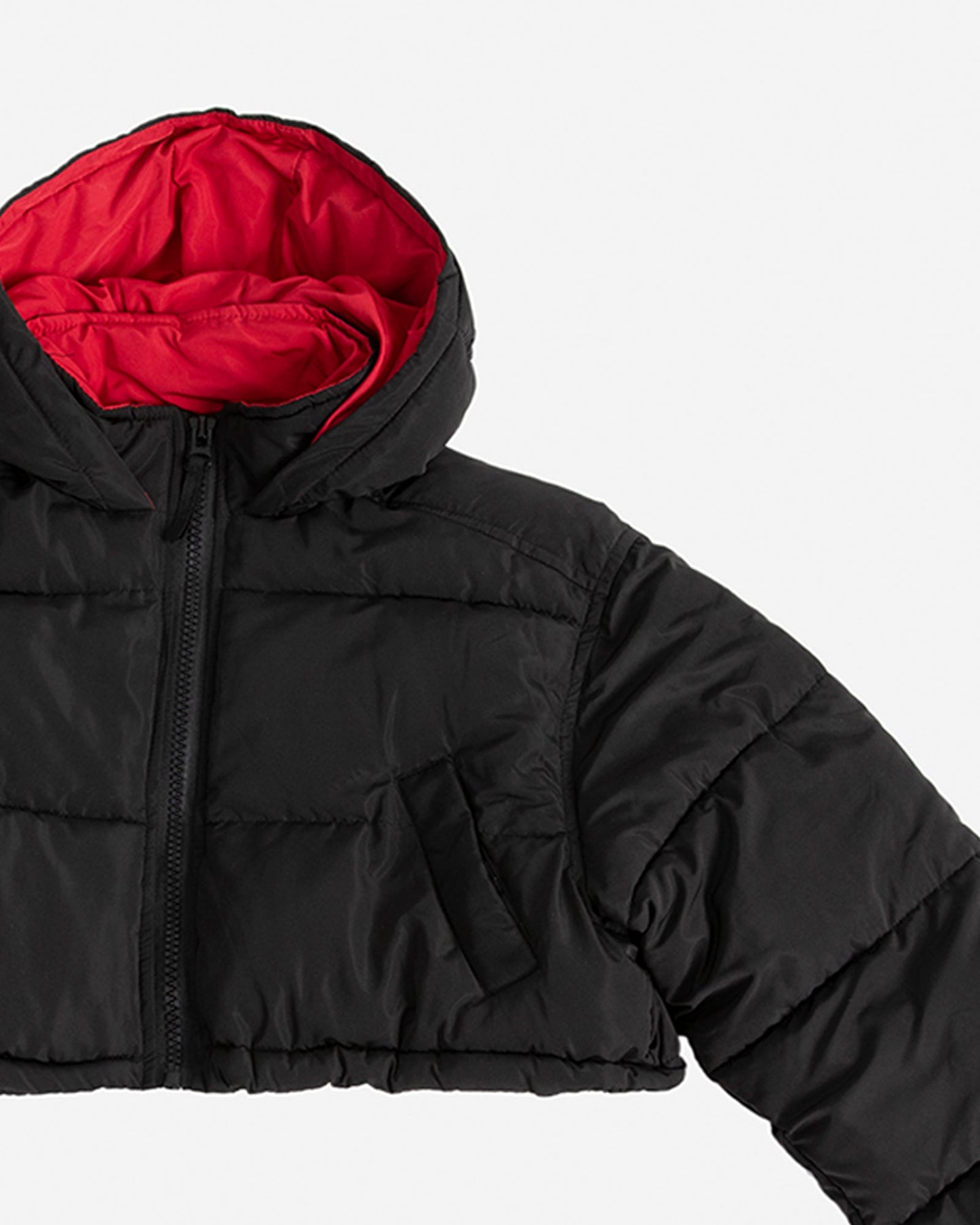 Cropped Puffer Jacket with Hood