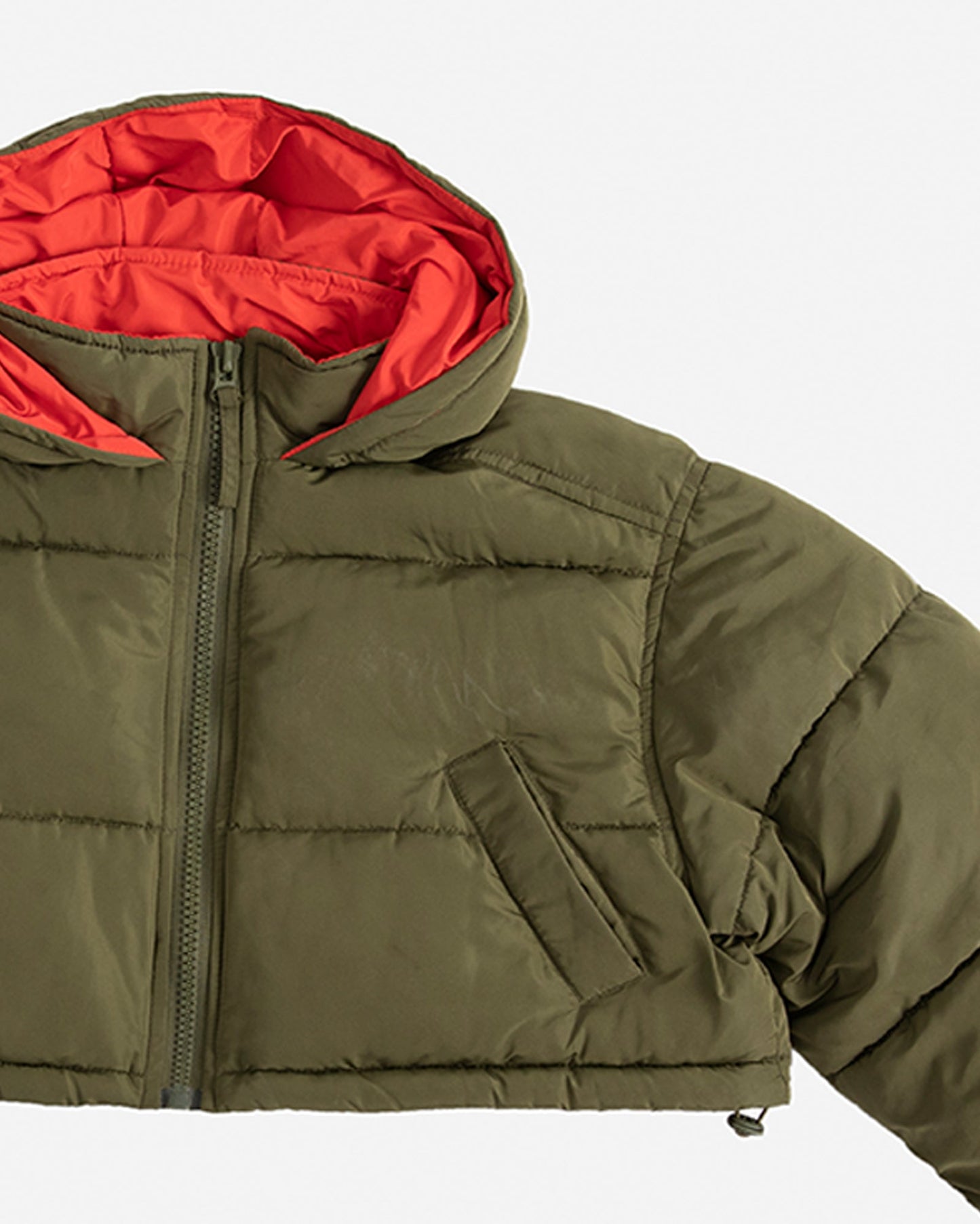 Cropped Puffer Jacket with Hood