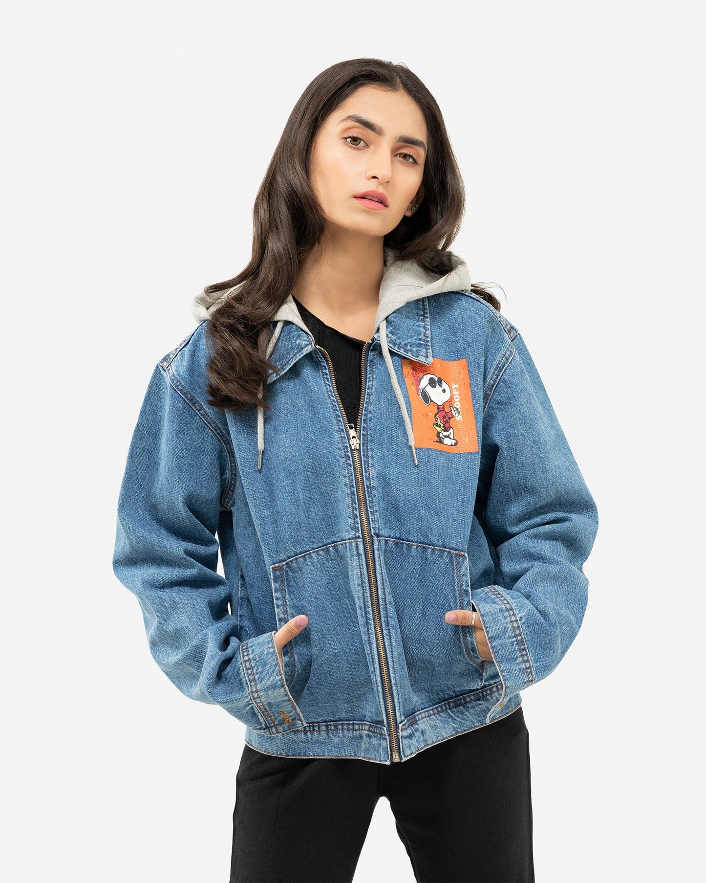 Snoopy Trucker with Jersey Hood