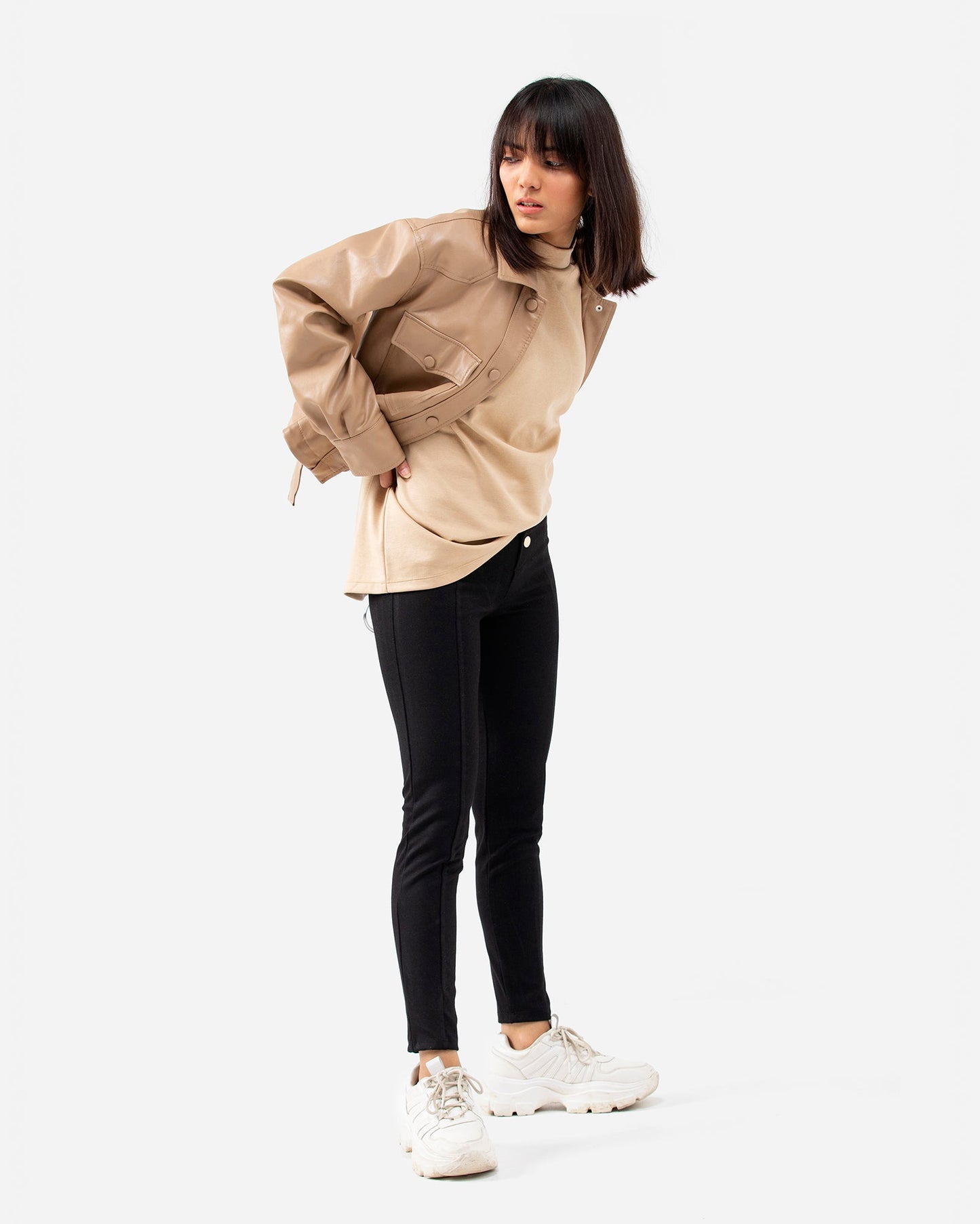 Biker with Poof Sleeves