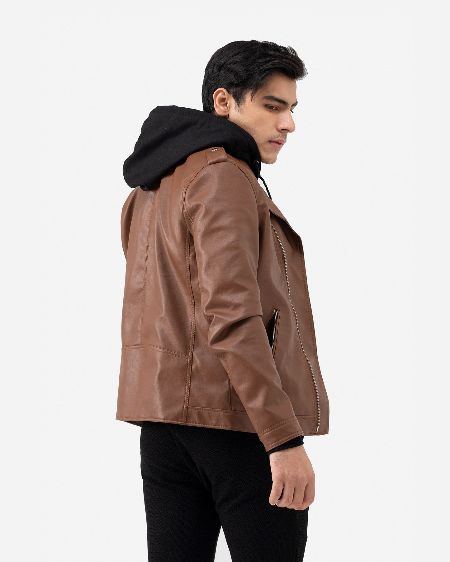 Biker Jacket with Hoodie