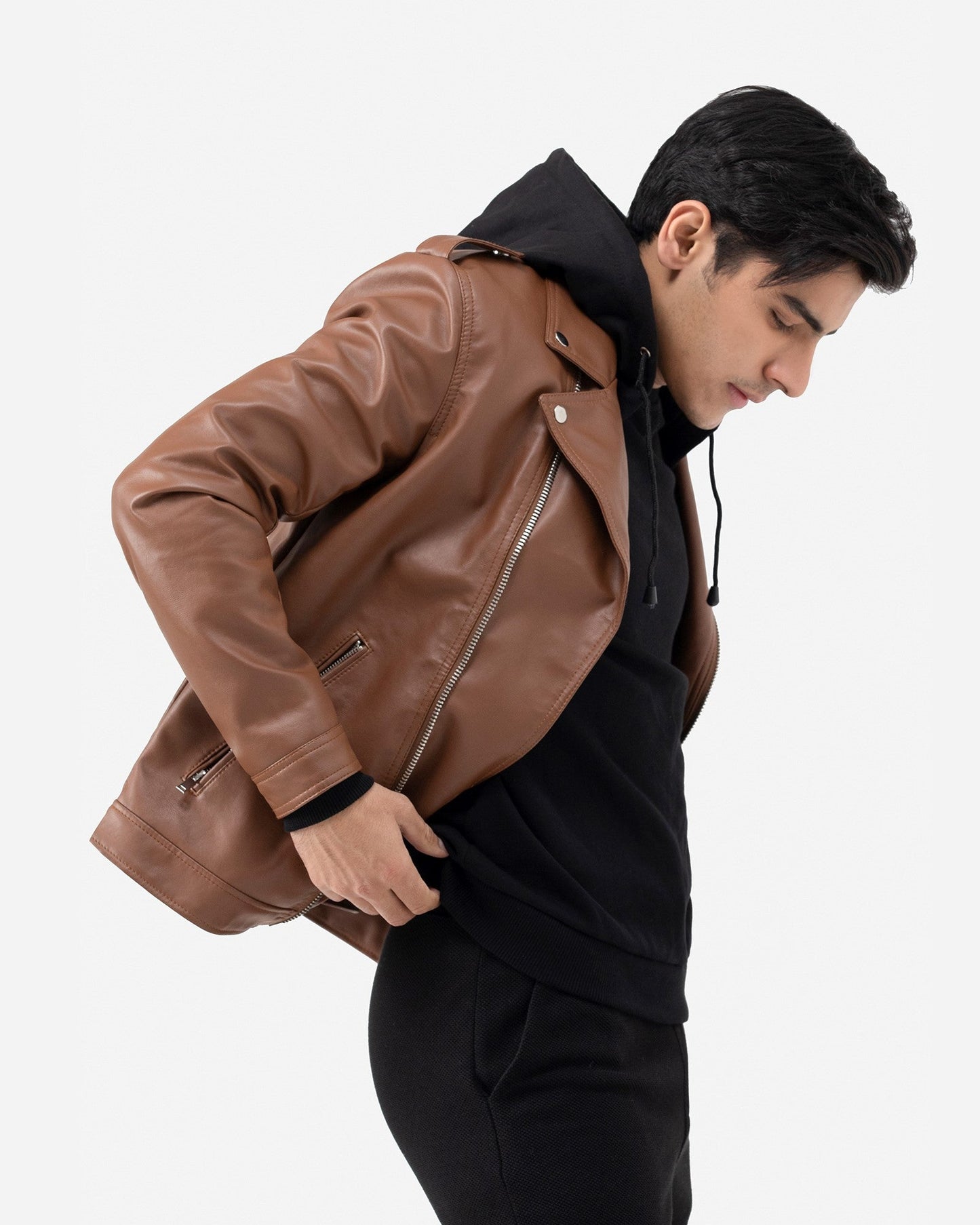 Biker Jacket with Hoodie